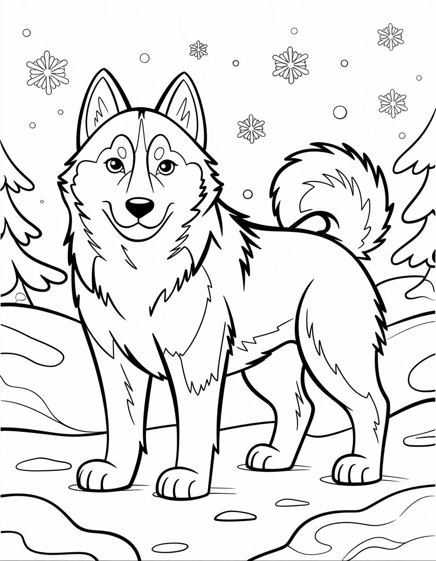 Husky in the Snow